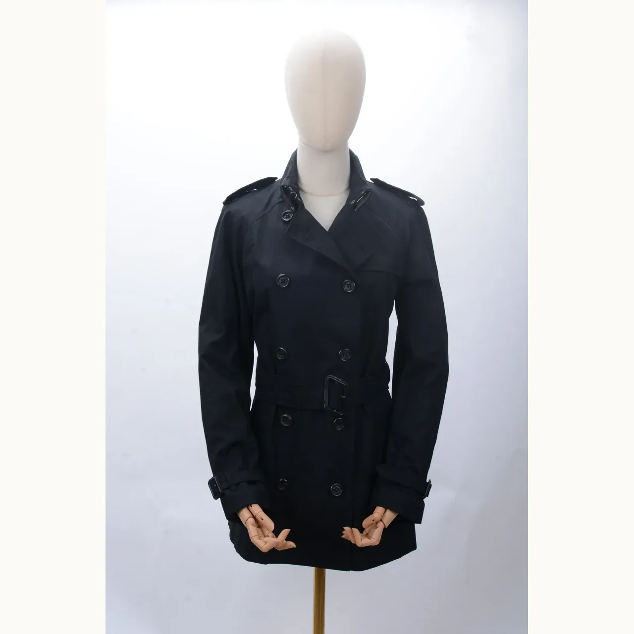 Gabardina Burberry Negra, Talla 4 MX