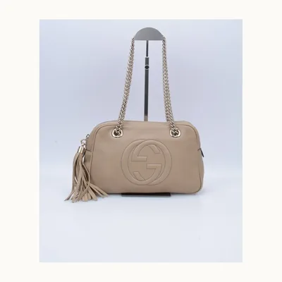 Bolso de Hombro Gucci Soho Chain Nude