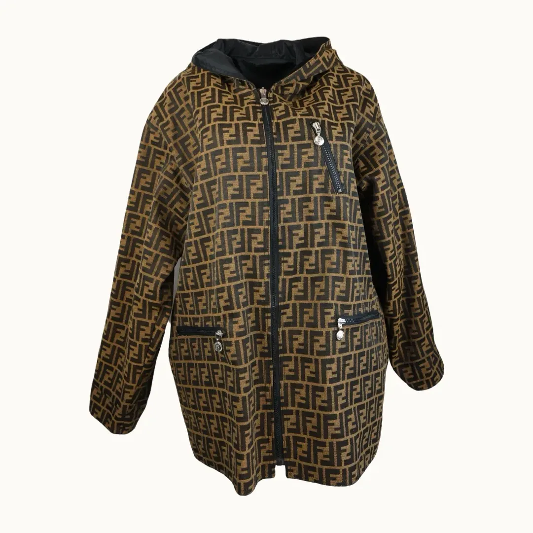 Chaqueta Fendi Zucca Reversible, Talla L, KV-6487