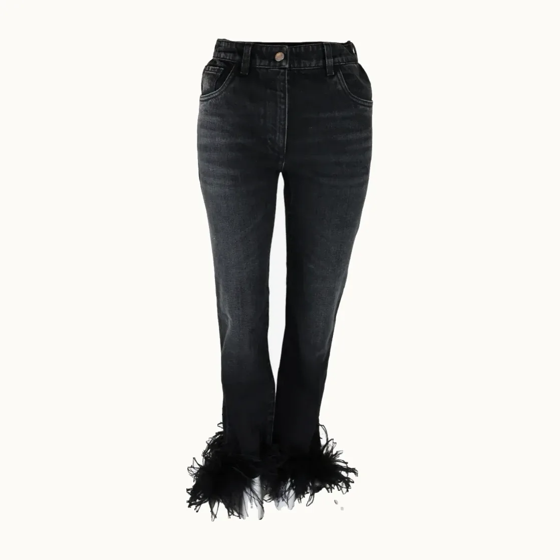 Jeans Prada Plumas, Talla 38 IT