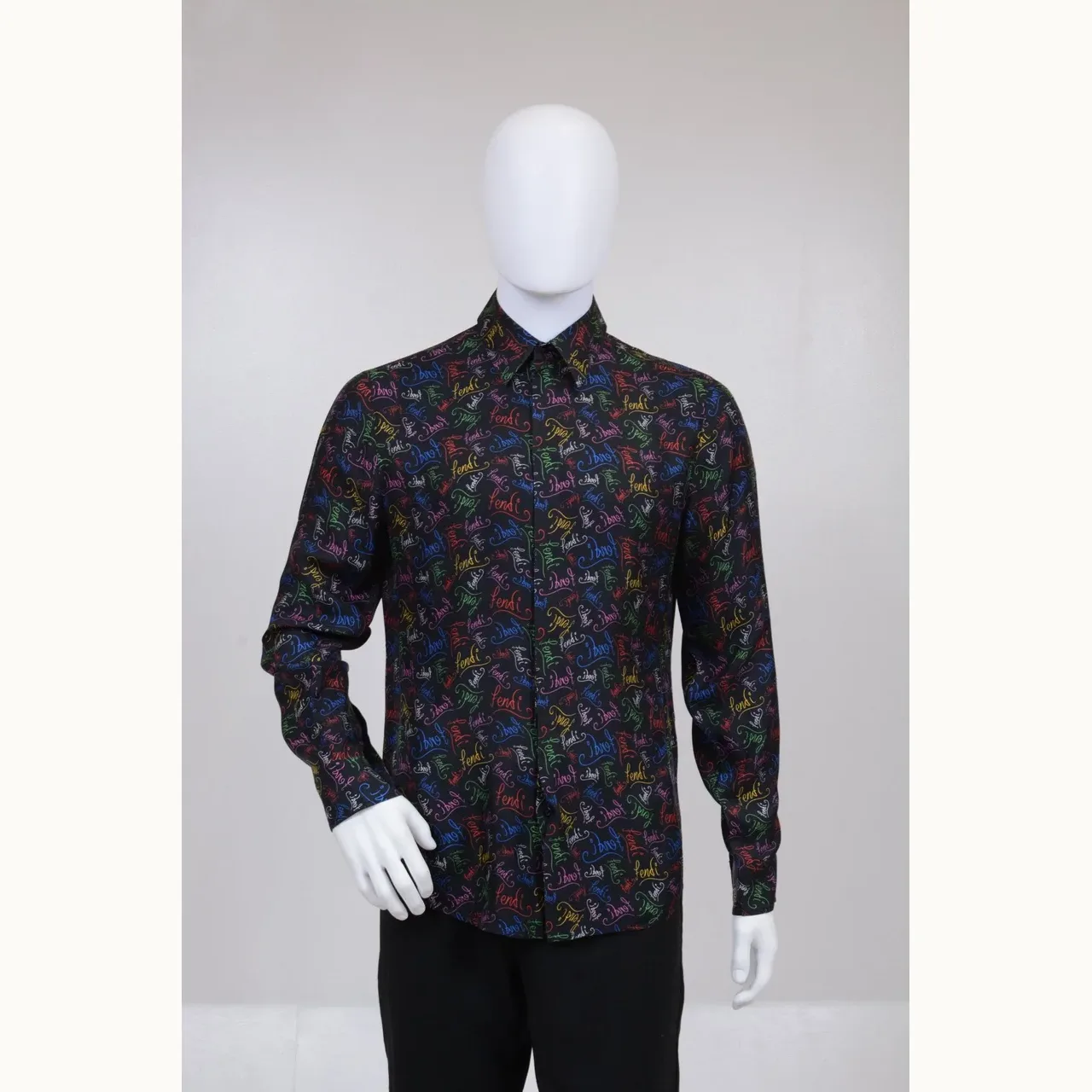 Camisa Fendi Print Noel Fielding Negra, Talla XXL