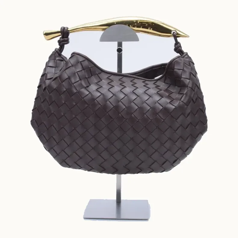 Bolso de Mano Bottega Veneta Sardine Classic Intrecciato Café