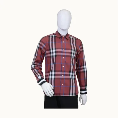 Burberry Check Shirt Red, Size L