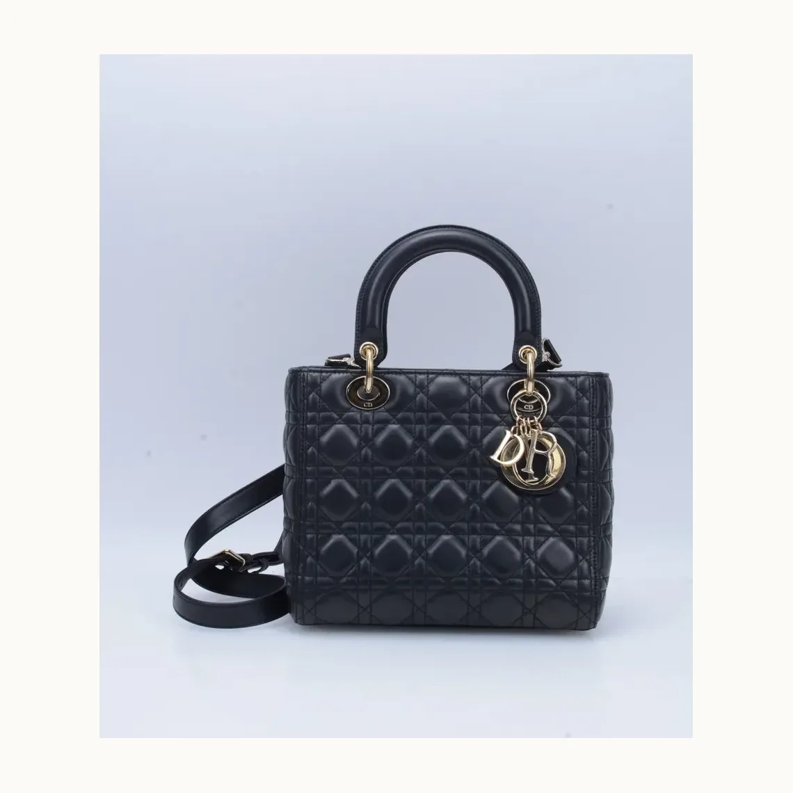 Bolso de Mano Dior Lady Medium Negro