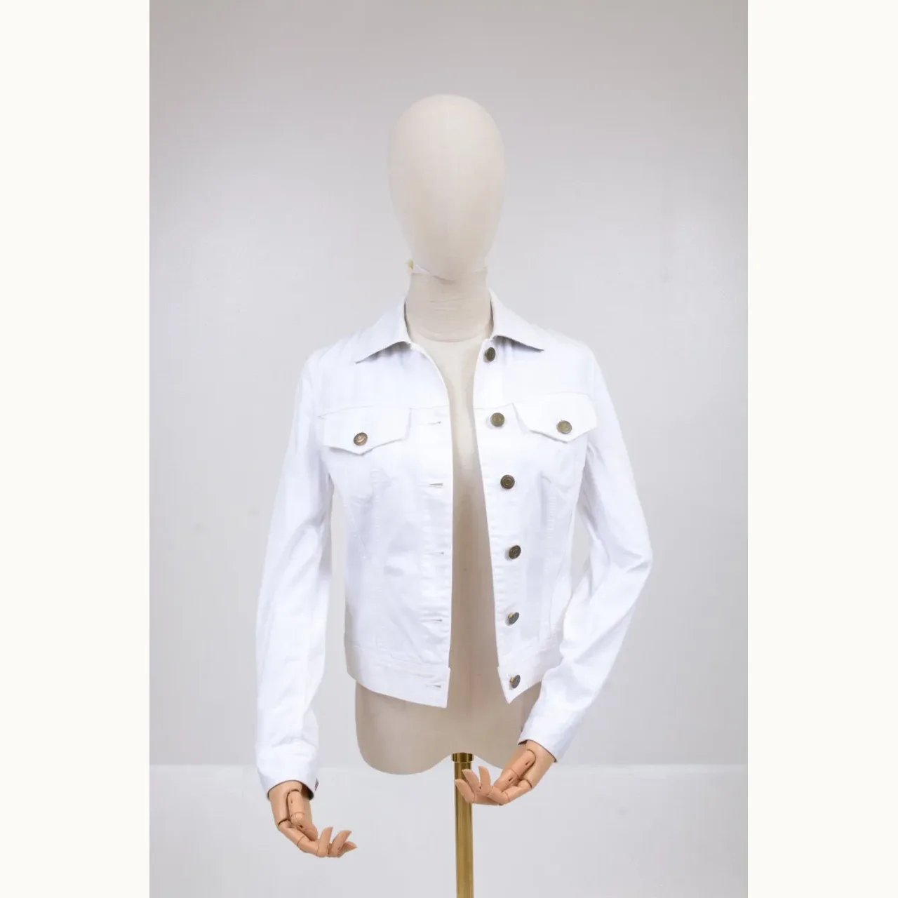 Burberry Chamarras Denim Blanca, Talla XS