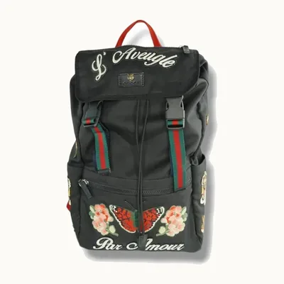 Mochila Gucci Embroidery Negra
