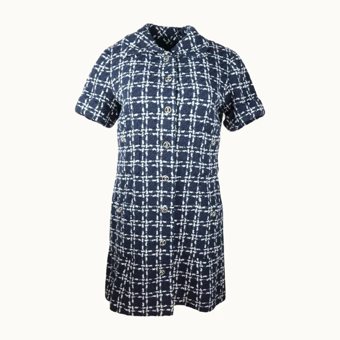 Vestido Chanel Tweed, Talla 34 FR, KV-6810