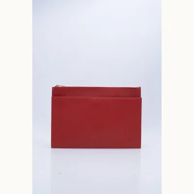 Pouch Saint Laurent Clutches Zip Rojo