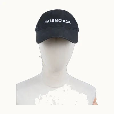 Balenciaga Logo Hat Black, Size L