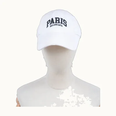Balenciaga Paris Hat White, Size S