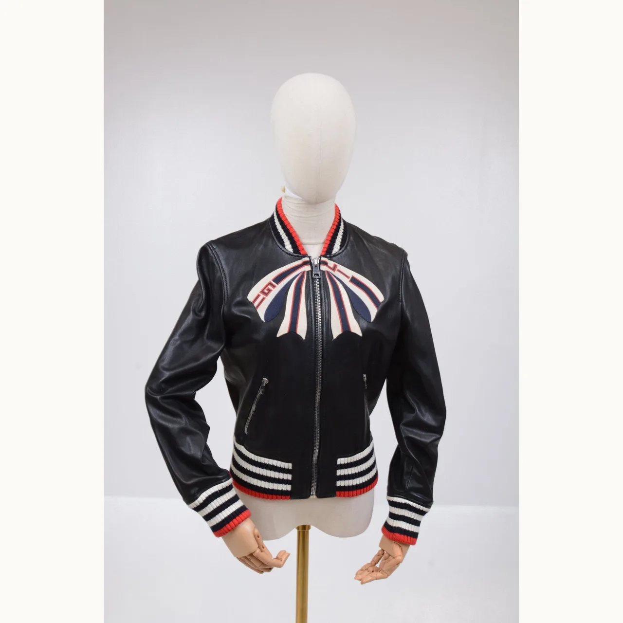 Chamarra Gucci Bow Bomber Negro Talla XS