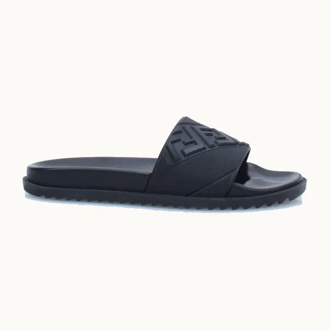Sandalias flat Fendi Slides Negro Talla 44