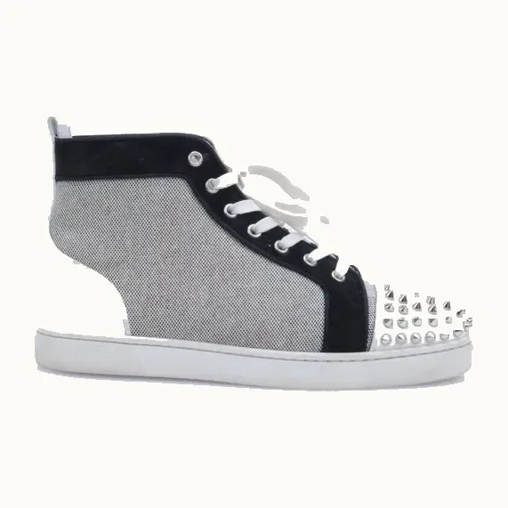 Christian Louboutin Tenis Louboutin Lou Spikes Orlato Gris Talla 40