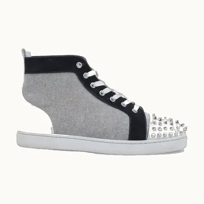 Christian Louboutin Tenis Louboutin Lou Spikes Orlato Gris Talla 40