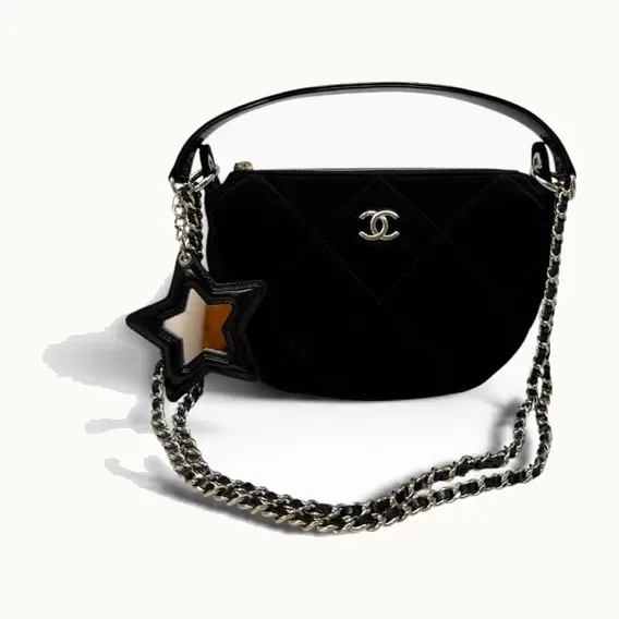 Clutch Chanel Velvet With Chain