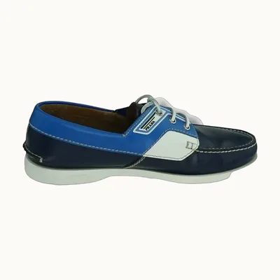 Prada Boat Blue Leather Shoes