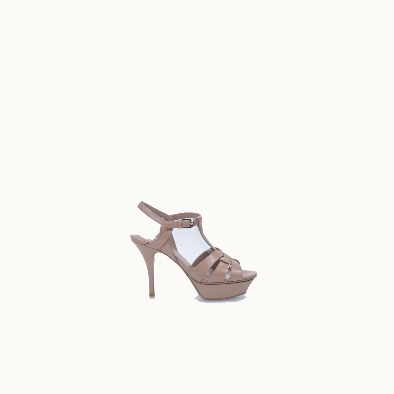 Sandalias de tacón Saint Laurent Tribute 105 Patent Nude Talla 35.5 / 2.5 mx