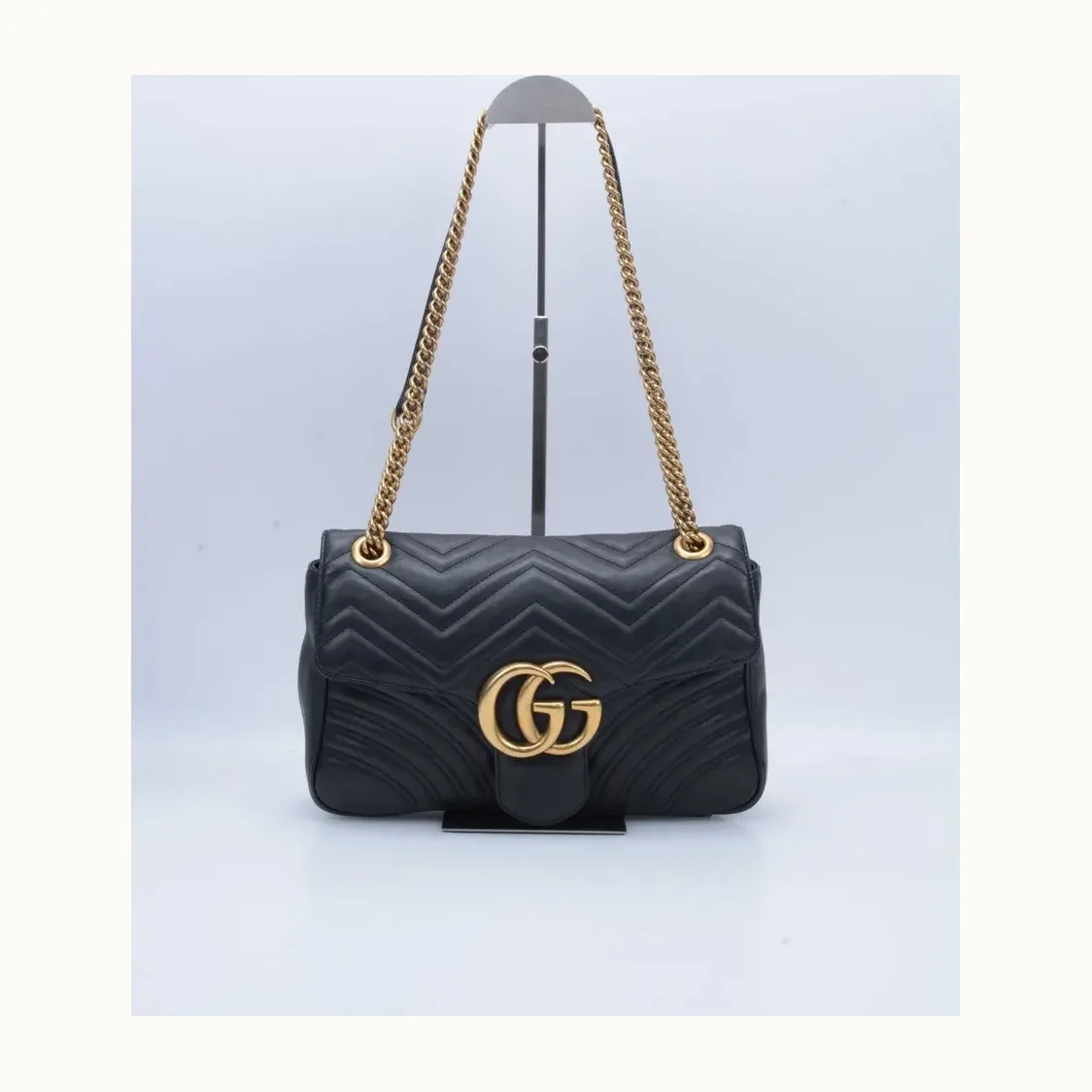 Bolso Flap Gucci Marmont GG Medium Negro