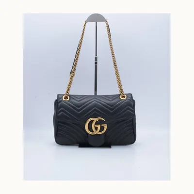 Bolso Flap Gucci Marmont GG Medium Negro