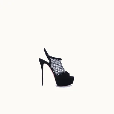 Christian Louboutin Sandalias de tacón Louboutin Plougesta Alta 150 Negro Talla 38.5 / 5.5 mx