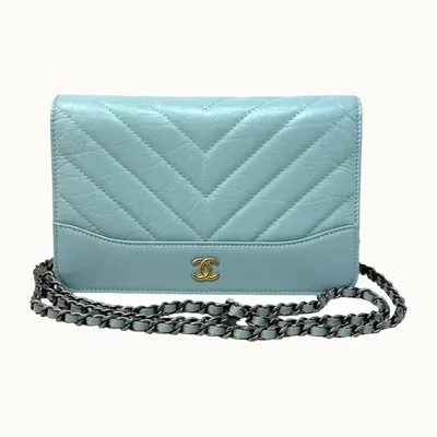 Bolso Chanel Wallet on Chain WOC Azul