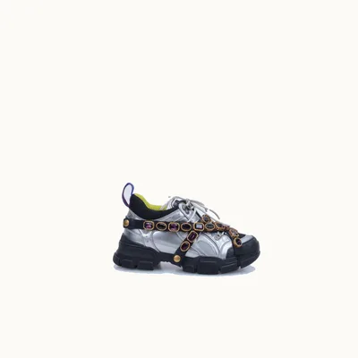 Tenis Gucci Flashtrek Plateado Talla 38 / 5 mx