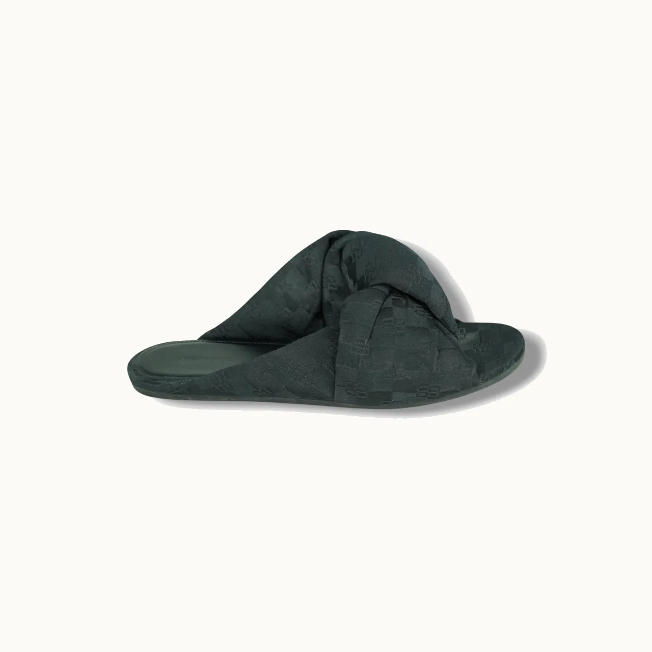 Balenciaga Black Logo Cloth Slide
