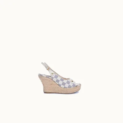Sandalias de tacón Louis Vuitton Slingback Espadrilles Damier Azur Talla 38.5 / 5.5 mx