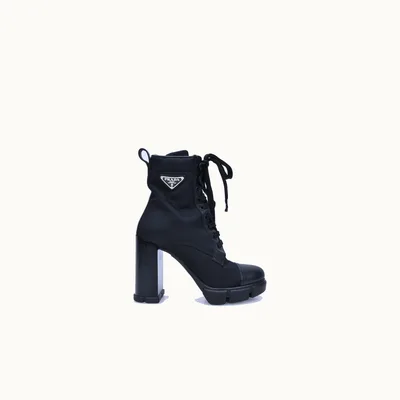 Botas Prada Re-Nylon Lace Up 90 Negro Talla 36 / 3 mx