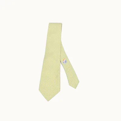 Hermès Corbata Hermes Print Amarillo