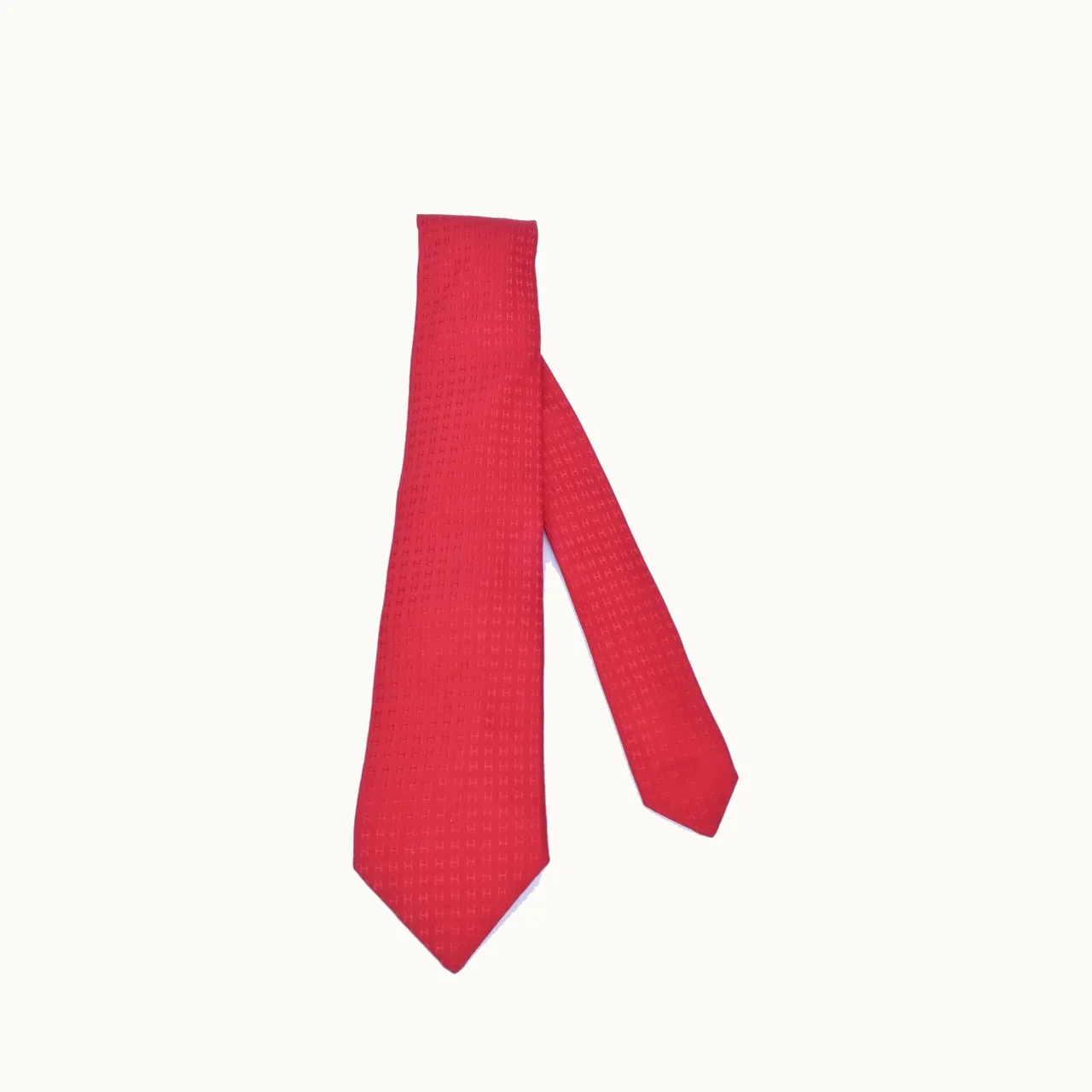 Hermès Corbata Hermes HH Rojo