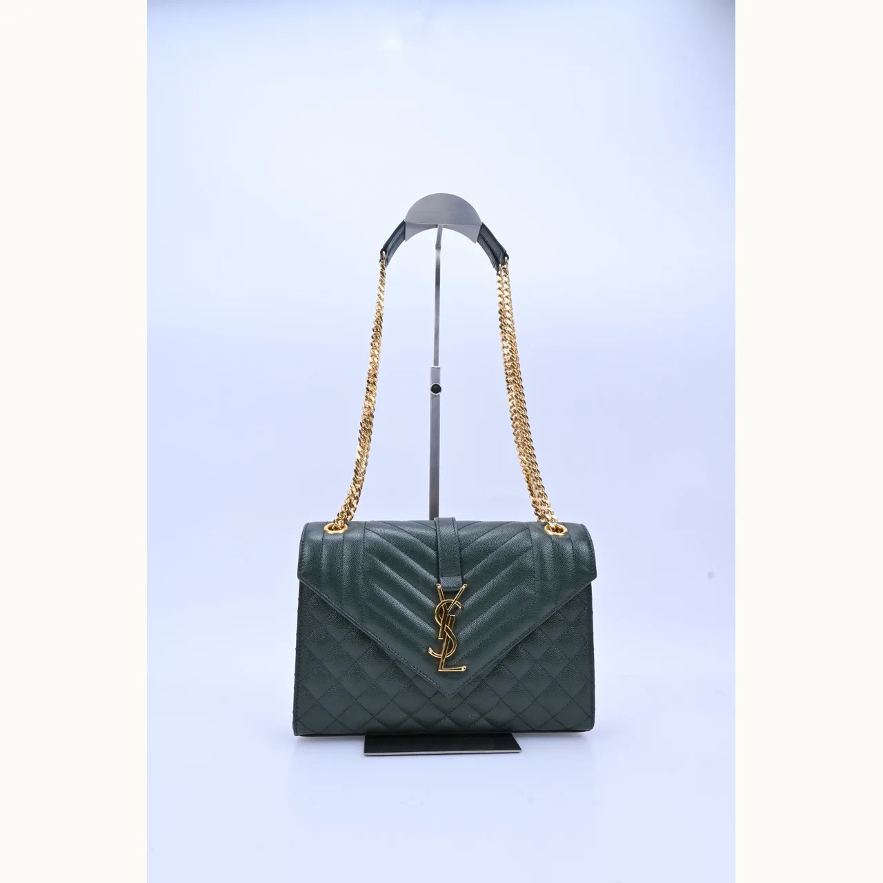 De hombro Saint Laurent Envelope Medium Verde