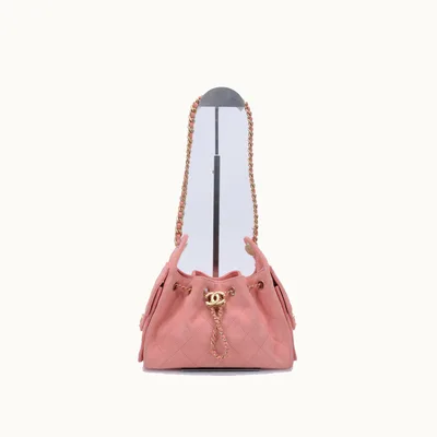 De hombro Chanel 25 Mini Suede Rosa