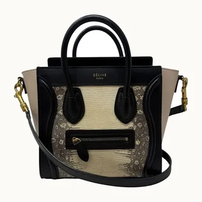 Bolso Céline Luggage Nano Negro y blanco