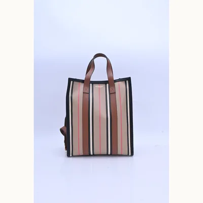 De mano Burberry Icon Stripe Small Cafe