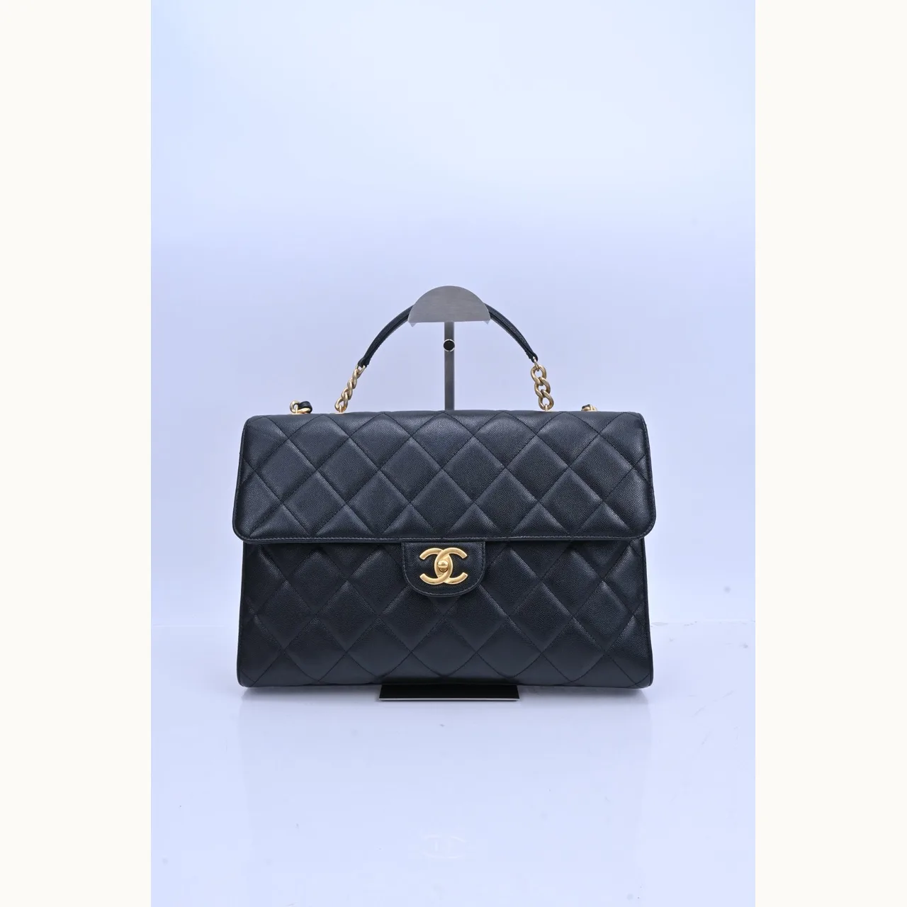 De mano Chanel Briefcase Large Caviar Negro
