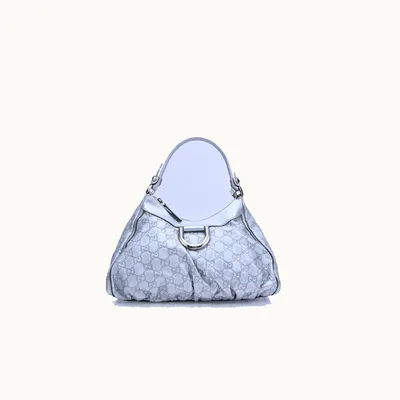 De hombro Gucci Abbey DRing Small Guccissima Plateado pequeña