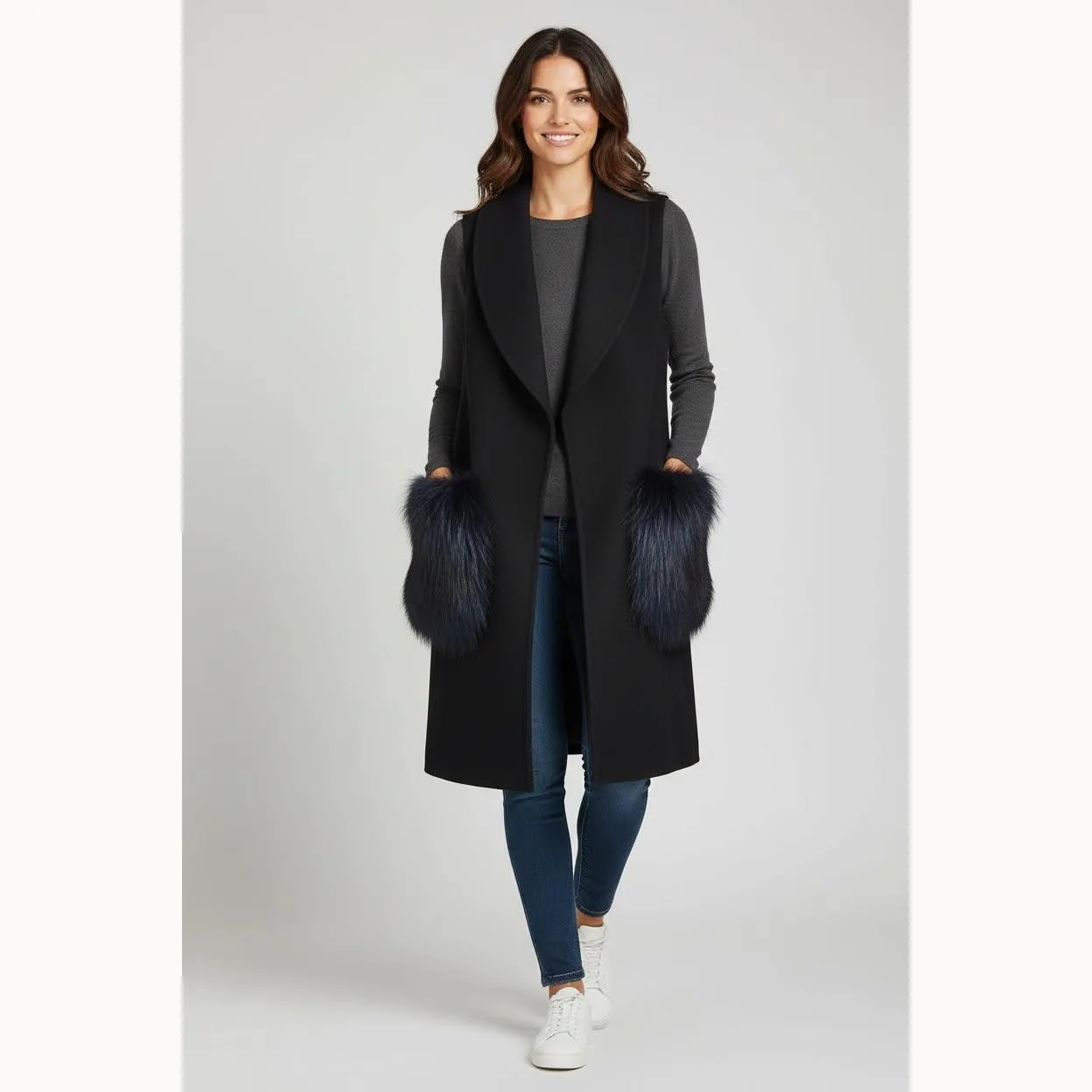 Fendi Chaleco Fur T-S