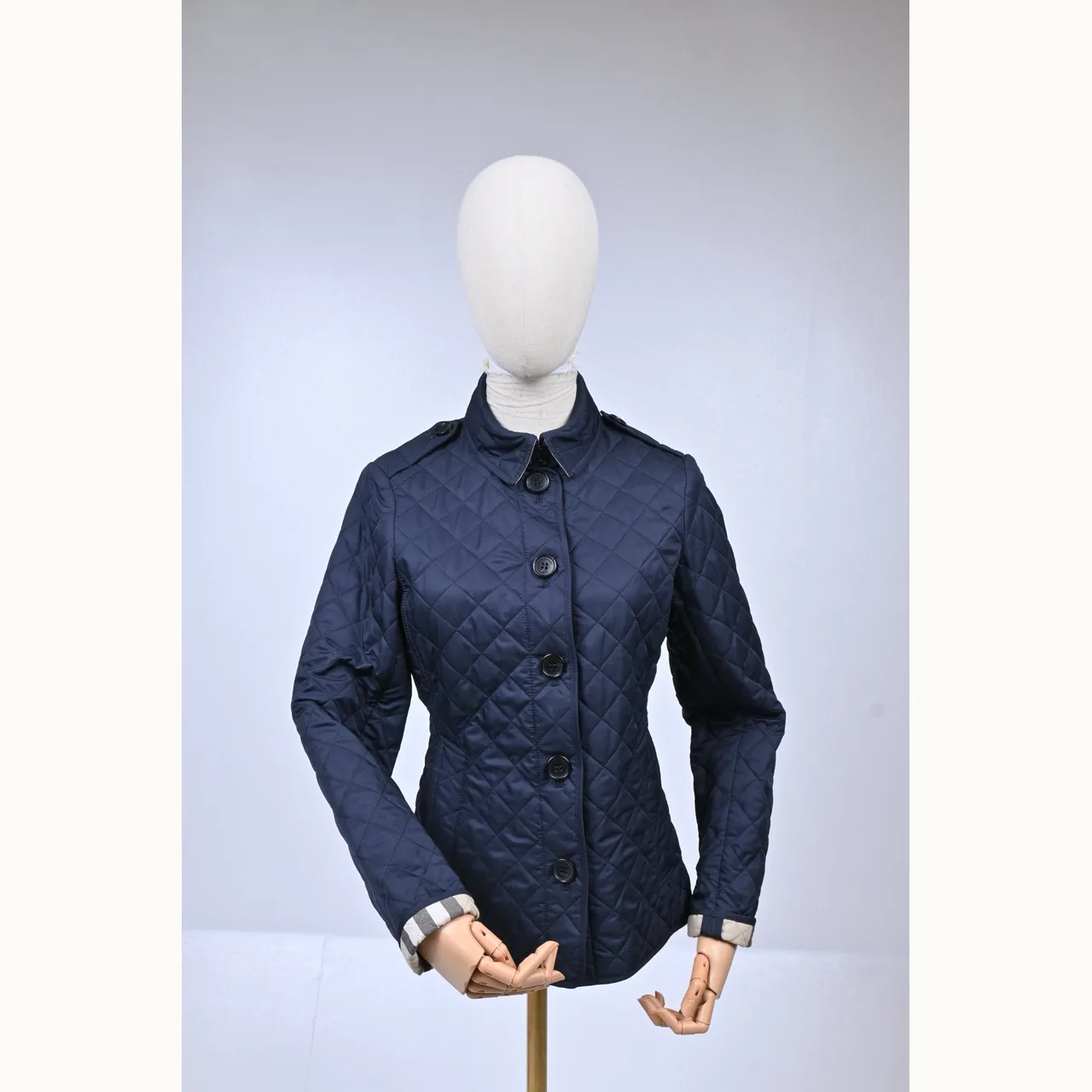 Chamarra Burberry Quilted Azul Talla XS