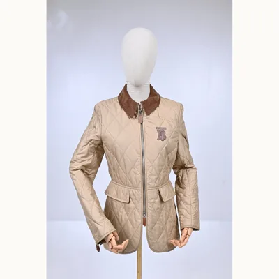 Chamarra Burberry Quilted Utility Beige Talla M