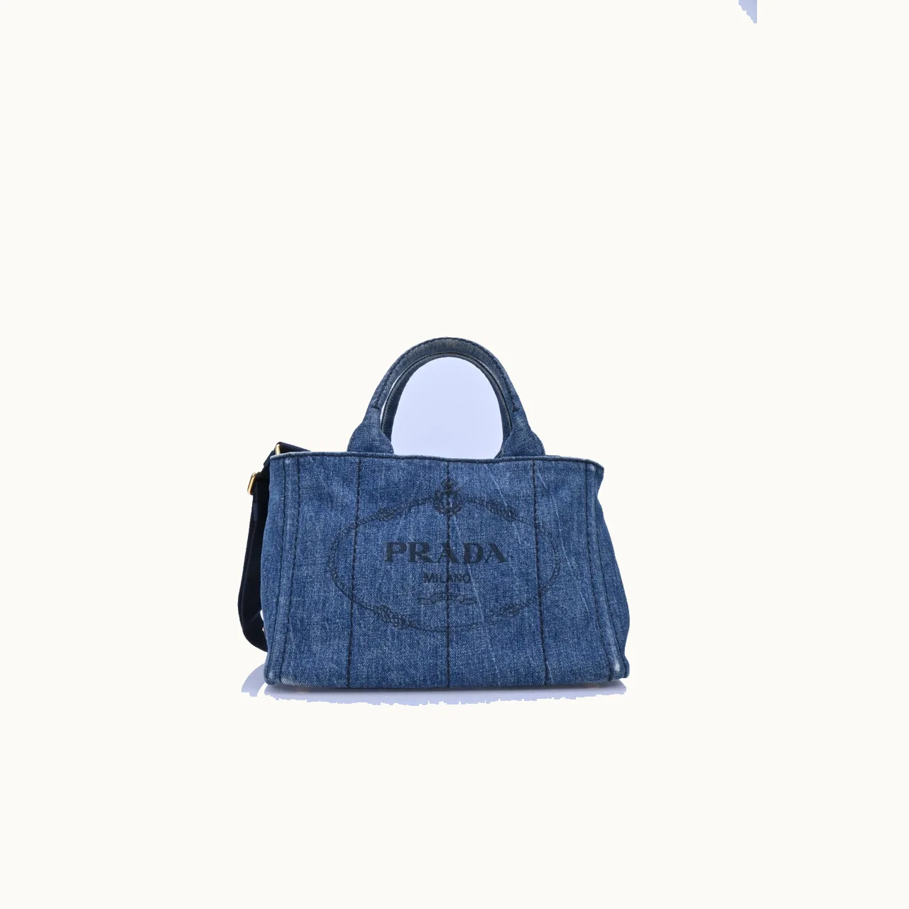 De mano Prada Canapa Denim Azul