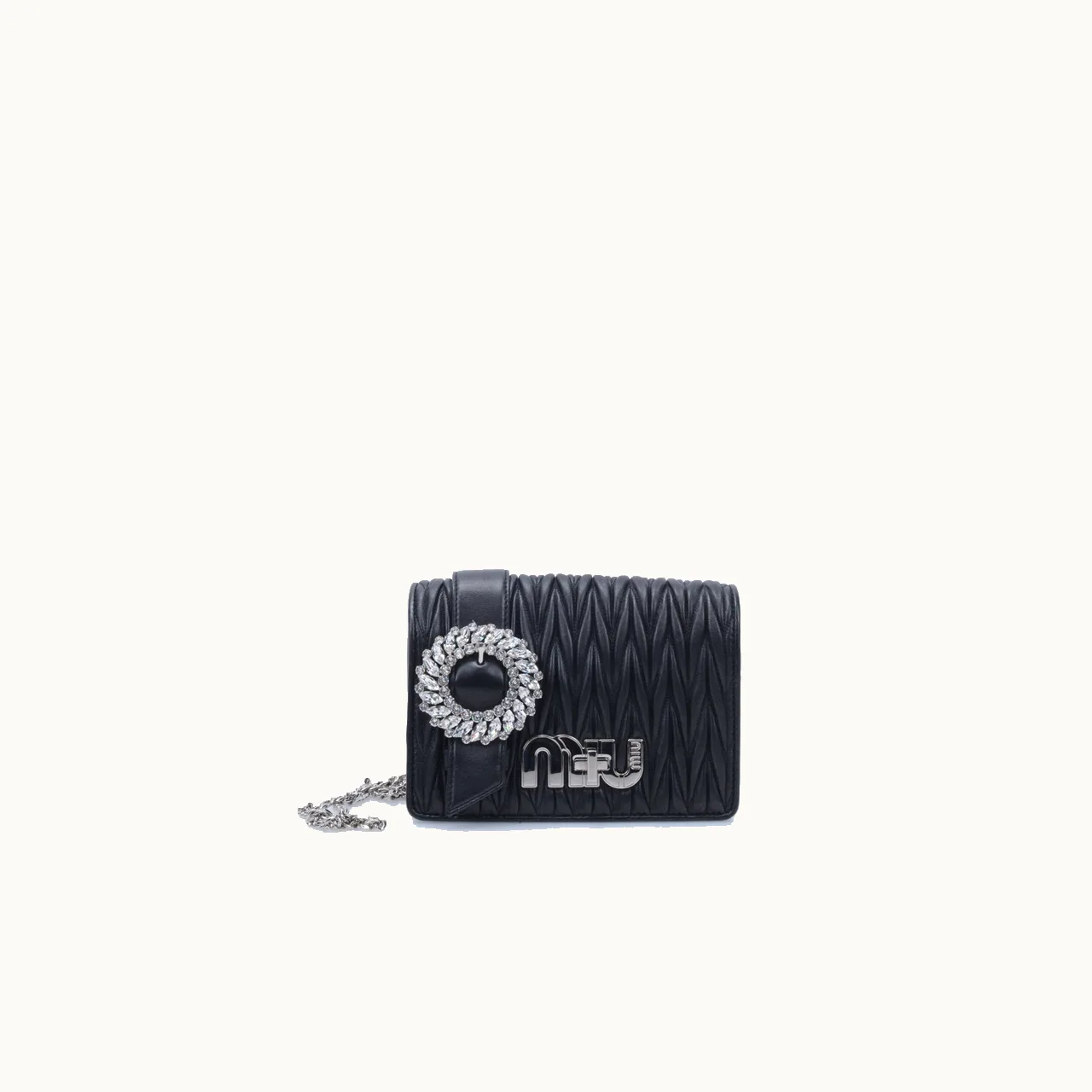 Crossbody Miu Miu Crystal Buckle Small Negro