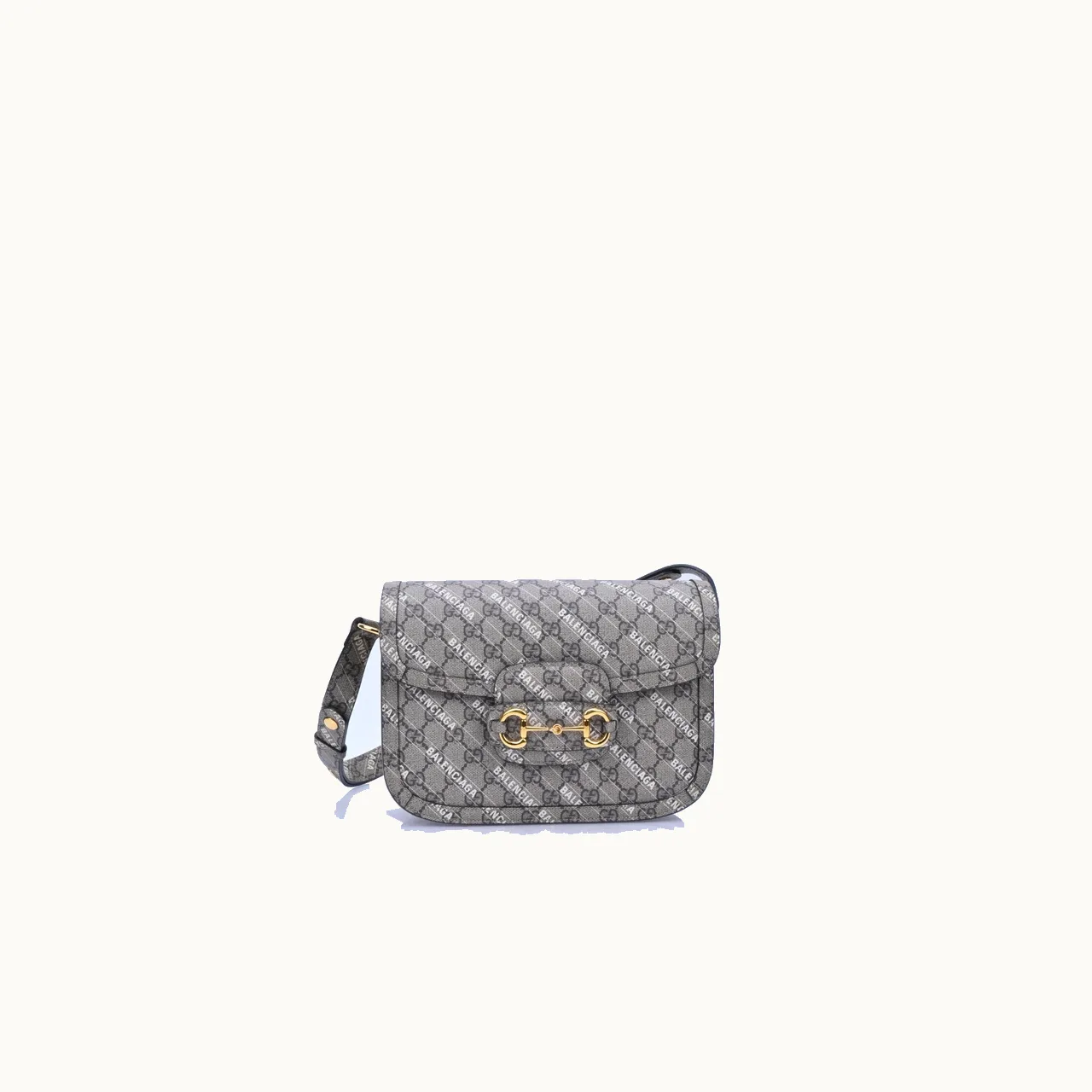 De hombro Gucci Horsebit 1955 Small x Balenciaga Hacker Project GG Supreme