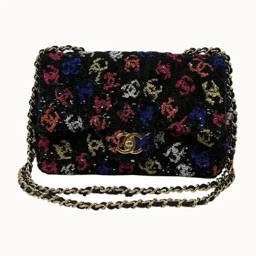 Bolso Chanel Clásica Mini CC Lentejuelas